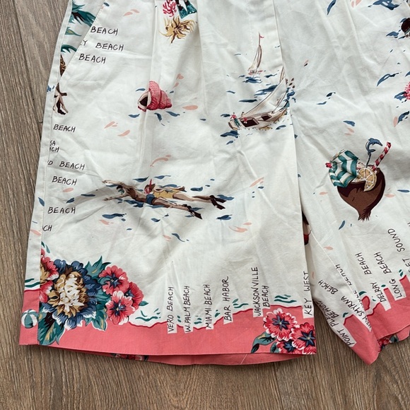 Retro Vintage Bushwacker Beach Shorts Size 4 Pleated High Waist Bermuda USA - Picture 5 of 15